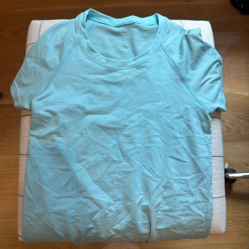 lululemon athletica Light Blue Short Sleeve Tee